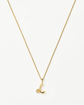 Curly Molten Mini Initial Necklace - L |18k Gold Vermeil