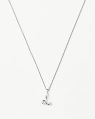 Curly Molten Mini Initial Necklace - L | Sterling Silver