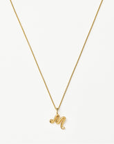 Curly Molten Mini Initial Necklace - M | 18k Gold Vermeil