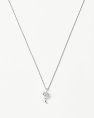 Curly Molten Mini Initial Necklace - P | Sterling Silver