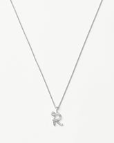 Curly Molten Mini Initial Necklace - R | Sterling Silver