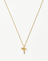 Curly Molten Mini Initial Necklace - T | 18k Gold Vermeil