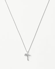 Curly Molten Mini Initial Necklace - T | Sterling Silver