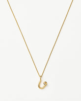 Curly Molten Mini Initial Necklace - U | 18k Gold Vermeil
