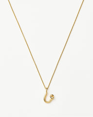 Curly Molten Mini Initial Necklace - U | 18k Gold Vermeil