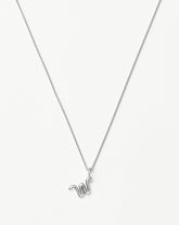 Curly Molten Mini Initial Necklace - W | Sterling Silver