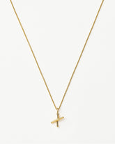 Curly Molten Mini Initial Necklace - X | 18k Gold Vermeil
