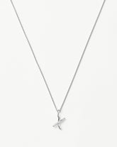 Curly Molten Mini Initial Necklace - X | Sterling Silver