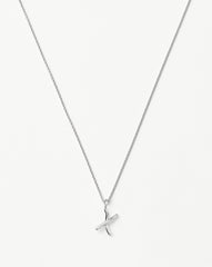 Curly Molten Mini Initial Necklace - X | Sterling Silver