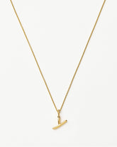 Curly Molten Mini Initial Necklace - Y | 18k Gold Vermeil