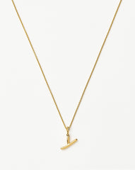 Curly Molten Mini Initial Necklace - Y | 18k Gold Vermeil