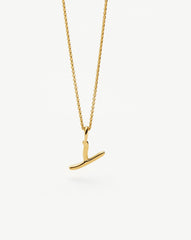Curly Molten Mini Initial Necklace - Y | 18k Gold Vermeil