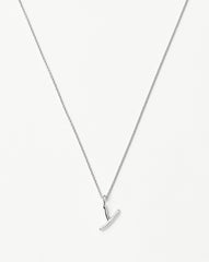 Curly Molten Mini Initial Necklace - Y | Sterling Silver