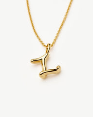 Curly Molten Mini Initial Necklace - Z | 18k Gold Vermeil
