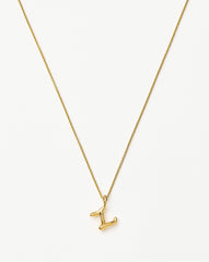 Curly Molten Mini Initial Necklace - Z | 18k Gold Vermeil
