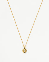 Enamel & Stone Round Pendant Necklace