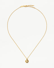 Enamel & Stone Round Pendant Necklace