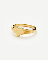 Engravable Heart Signet Ring | 18k Gold Vermeil