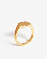 Engravable Octa Signet Ring | 18k Gold Vermeil