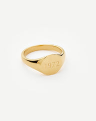 Engravable Round Signet Ring | 18k Gold Vermeil