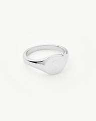 Engravable Round Signet Ring | Sterling Silver