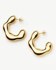 Eny Puffy Large Hoop Earrings | 18k Gold Plated