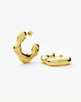 Eny Puffy Large Hoop Earrings | 18k Gold Plated