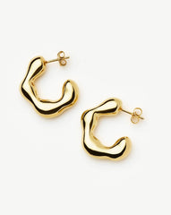 Eny Puffy Medium Hoop Earrings | 18k Gold Plated