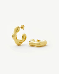 Eny Puffy Medium Hoop Earrings | 18k Gold Plated