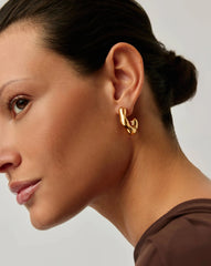 Eny Puffy Medium Hoop Earrings | 18k Gold Plated