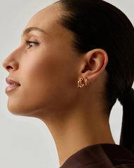 Eny Puffy Small Hoop Earrings | 18k Gold Plated