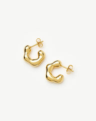 Eny Puffy Small Hoop Earrings | 18k Gold Plated