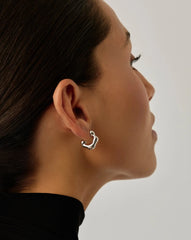 Eny Puffy Small Hoop Earrings | Sterling Silver