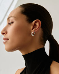 Eny Puffy Small Hoop Earrings | Sterling Silver