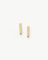 Fine Bar Stud Earrings | 14k Solid Gold
