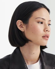 Fine Bar Stud Earrings | 14k Solid Gold