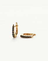 Fine Claw Huggies | 14k Solid Gold/Black Diamond
