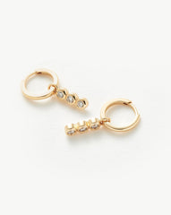 Fine Diamond Charm Hoop Earrings