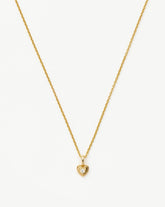 Fine Diamond Heart Mini Pendant Necklace | 14k solid Gold/Diamond