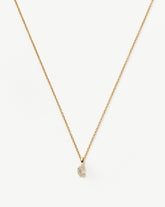 Fine Diamond Initial Mini Pendant Necklace - C | 14k Solid Yellow Gold Plated/Diamond