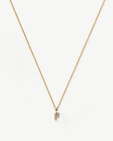 Fine Diamond Initial Mini Pendant Necklace - F | 14k Solid Yellow Gold Plated/Diamond