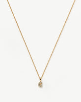 Fine Diamond Initial Mini Pendant Necklace - G | 14k Solid Yellow Gold Plated/Diamond