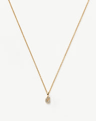 Fine Diamond Initial Mini Pendant Necklace - G | 14k Solid Yellow Gold Plated/Diamond