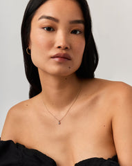 Fine Diamond Initial Mini Pendant Necklace - H | 14k Solid Yellow Gold Plated/Diamond