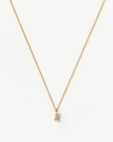 Fine Diamond Initial Mini Pendant Necklace - K | 14k Solid Yellow Gold Plated/Diamond