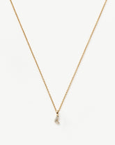 Fine Diamond Initial Mini Pendant Necklace - L | 14k Solid Yellow Gold Plated/Diamond