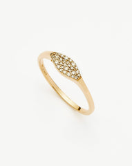 Fine Diamond Signet Ring | 14k Solid Gold/Diamond