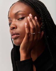 Fine Diamond Signet Ring | 14k Solid White Gold/Diamond