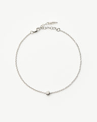 Fine Diamond Solitaire Bracelet | 14k Solid White Gold/Diamond