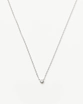 Fine Diamond Solitaire Pendant Necklace | 14k Solid White Gold/Diamond